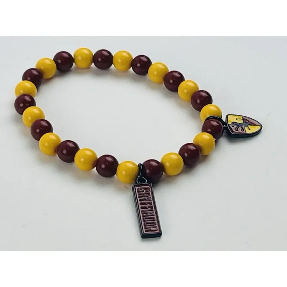Harry Potter Gryffindor Bracelet Official Adjustable Stretch Enamel Beads Yellow